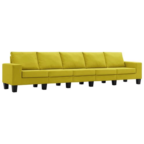 vidaXL Canapé à 5 places Jaune Tissu