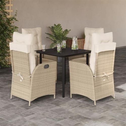 Vidaxl Ensemble À Manger De Jardin Avec Coussins 5Pcs, Table Et Chaise De Terrasse, Meubles De Patio, Mobilier D'extérieur, 3213246 - Image 3