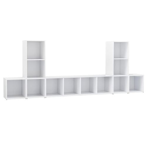 vidaXL Ensemble de meubles TV 5 pcs Blanc Aggloméré