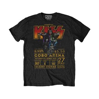 T-shirt éco noir pour homme KISS Cobra Arena 1976 Poster : X Grand - 1
