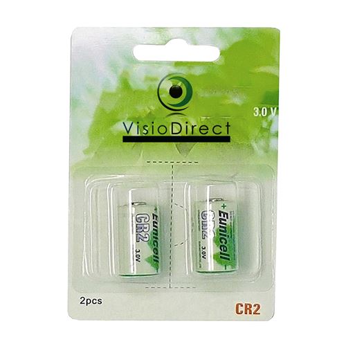 Lot de 2 Piles lithium type CR2 3V 800mAh compatibles CR15270 - Visiodirect -