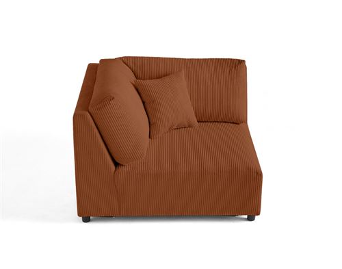 Non Communiqué Terracotta Garance - Module D'assise D'angle Réversible - En Velours Côtelé