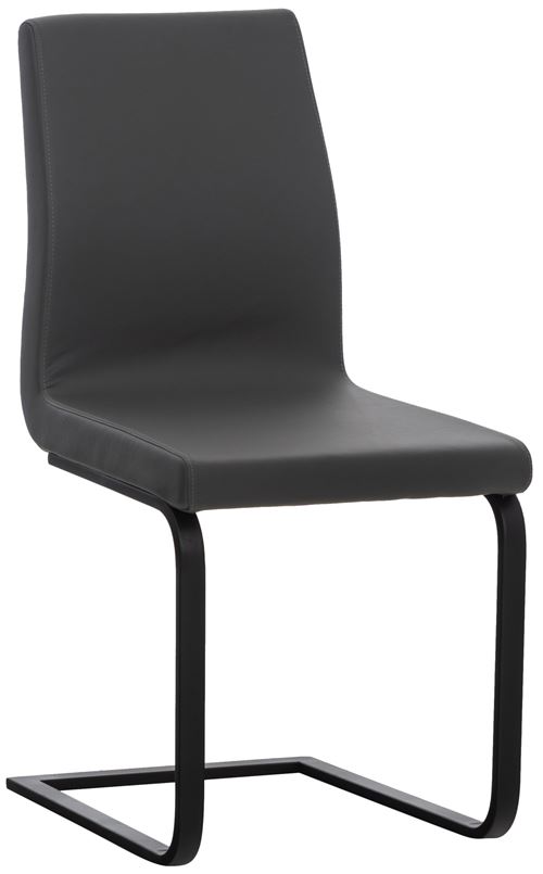 CLP Chaise de salle à manger Belley avec Piètement Luge en Métal , Gris/Similicuir