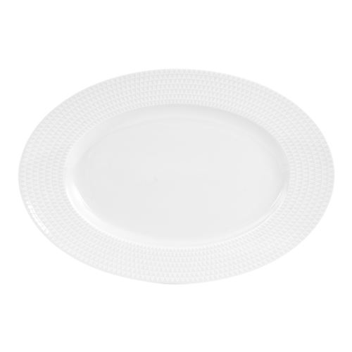 Non Communiqué Blanc Plat Ovale Nymphéa 35 Cm - Table Passion - Porcelaine
