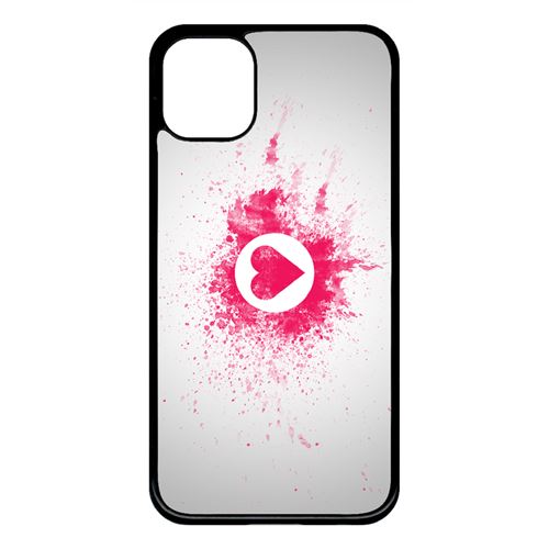 Coque My-Kase pour iPhone 11 - motif coeur amour - Plastique Noir