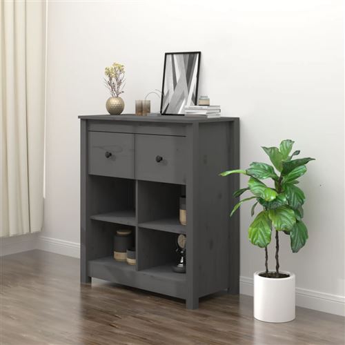 VIDAXL - Buffet - Gris - 70x35x80 cm - Image 3