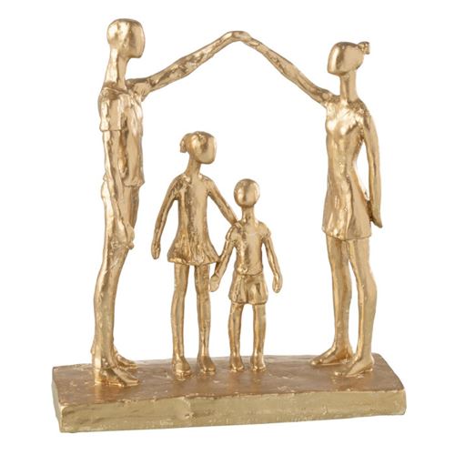 Non Communiqué Statuette Famille Jouant "Brady" 29Cm Or