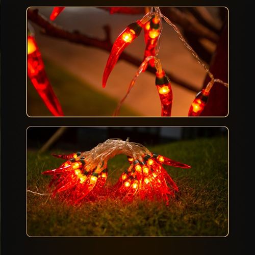 Guirlande Lumineuse LED 20 Piments Rouges à Piles –