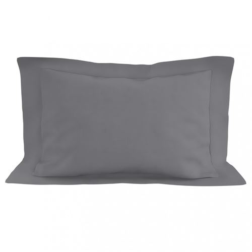 Taie d'oreiller en coton 57 fils 50x70 cm UNI gris, par Soleil d'ocre