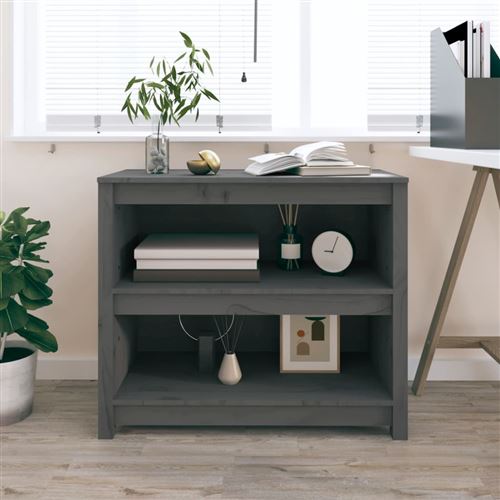Non Communiqué Gris Vidaxl Bibliothèque 80X35x68 Cm Bois De Pin Massif821676