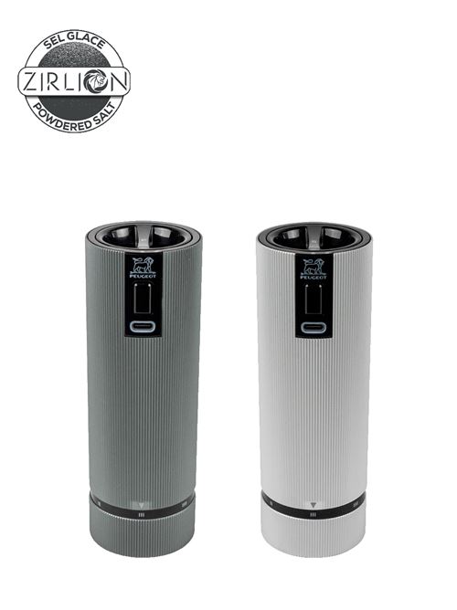Non Communiqué Line Electric Coffret Cadeau - Duo De Moulins À Poivre Et À Sel Électriques Rechargeables, U'select, Carbone Et Aluminium, 15 Cm - 6In.