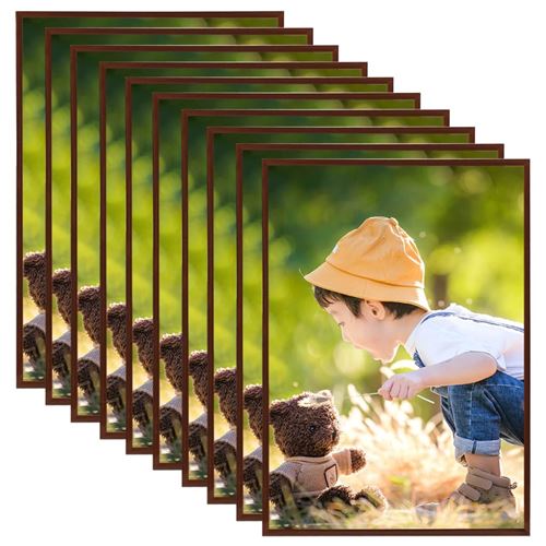 vidaXL Collage de cadres photo 10 pcs de mur table Bronze 15x21 cm MDF