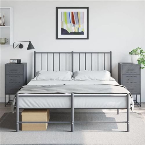 Non Communiqué Gris Vidaxl Tables De Chevet 2 Pcs Anthracite 36X39x78 Cm Acier, Armoire, Armoire Latérale, Meuble De Chambre À Coucher, Table De 846583