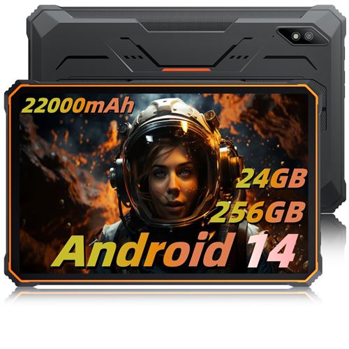 Tablette Tactile Incassable Blackview Active 8 Pro 10.36" 2.4K Fhd+ 16Go+256Go(Sd 1To) 22000Mah(33W) G99 48Mp+16Mp Android 13 Nfc - Orange