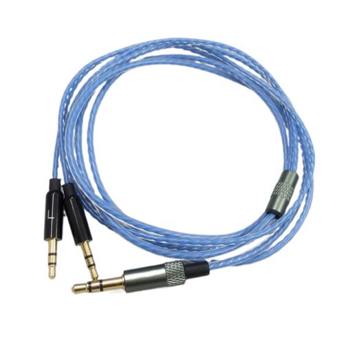 Câble de cuivre sans oxygène OFC fiche 3,5 mm audio pour casque Sol Republic Tracks HD V8 V10 V12 X3 Bleu