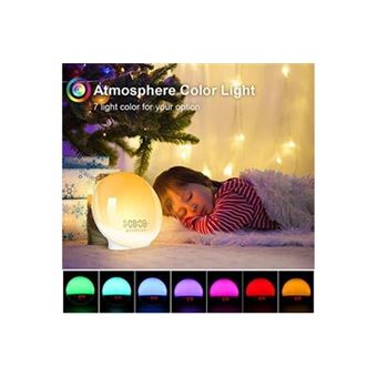 Elixir - Réveil Enfant Lumineux LED Numerique Lampe Réveil