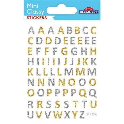Stickers Mini Classy - Alphabet - Or et Argent