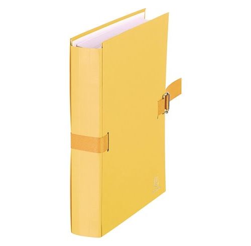 Non Communiqué Jaune Chemise Extensible Carton Exacompta Dos 12 Cm - Lot De 10