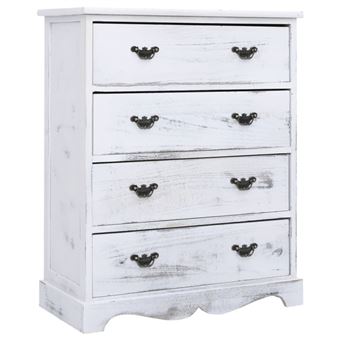 Armoire à tiroirs Blanc 60x30x75 cm Bois - 1