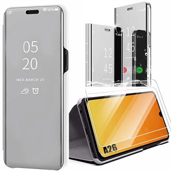 Coque + 2 Verres Trempés pour Samsung Galaxy A26 5G, Protection Antichoc Anti-Rayures Effet Miroir - Argenté - BOOLING - 1