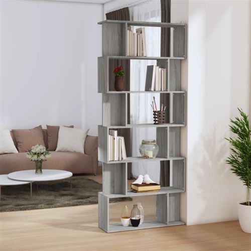 vidaXL Bibliothèque/Cloison Sonoma gris 80x24x192 cm Bois d'ingénierie