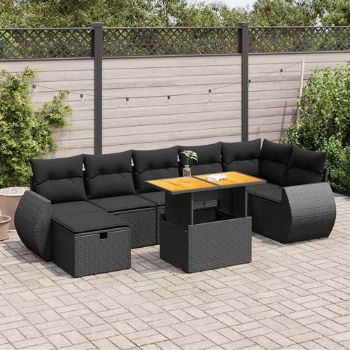 Non Communiqué Noir Salon De Jardin Modulable Vidaxl Resine Tressee 5 Pieces X 71 X 69 8 Personnes