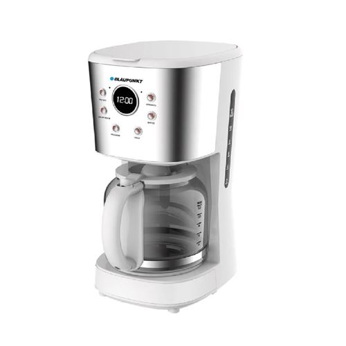 Blaupunkt CMD802WH Cafetière blanc, argent Nombre de tasse=14 verseuse en verre, écran, fonction de conservation de la chaleur, minuteur