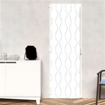 Voilage Porte-fenêtre Soleil D'Ocre 90x200cm - Jacquard Effet Argenté - 100% Polyester Lavable Machine - Prêt à Poser