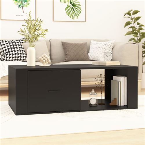 Vidaxl Noir Table Basse Bois D'ingénierie - Image 3