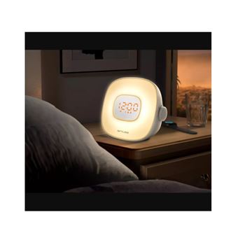 Radio-réveil lumineux double alarme blanc Muse ML-198CR