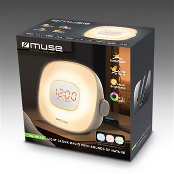 Radio-réveil lumineux double alarme blanc Muse ML-198CR