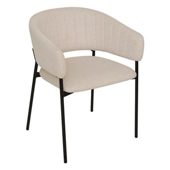 Fauteuil repas tissu beige Solea Atmosphera - 1