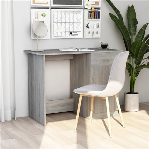 Vidaxl bureau contreplaqué Sonoma gris 100x50x76 Cm - Image 4