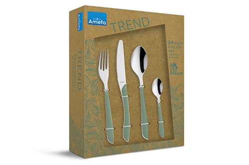 Amefa Retail Eclat-Green - Ensemble de couverts 24 pièces