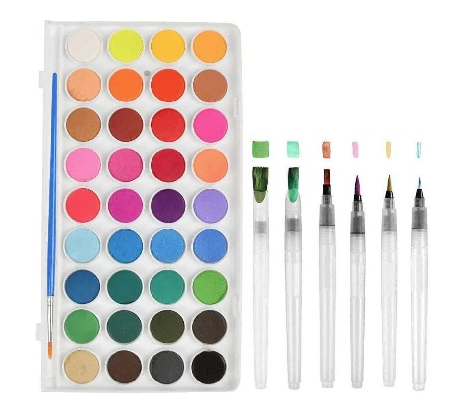 Lot De 10 Pinceaux De Peinture Enfants – Soies De Porc, Couleurs Variées – Aquarelle, Huile, Acrylique – Débutant