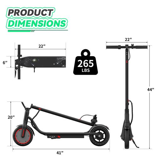 Trottinette électrique Babuloo – 25 Km/h, Moteur 500W, Batterie 7,5Ah, Autonomie 25-30 Km, Double Frein, Pneus Pleins 8,5 Pouces
