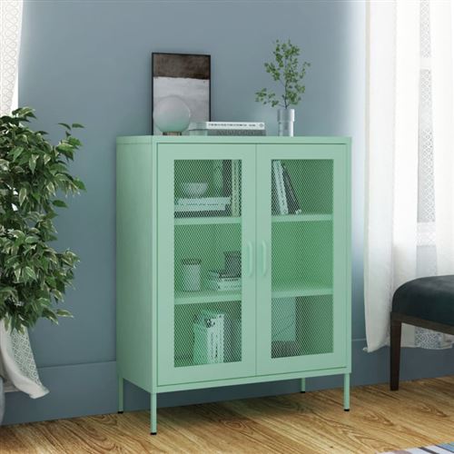 Non Communiqué Vert Armoire De Rangement Menthe 80X35x101,5 Cm Acier