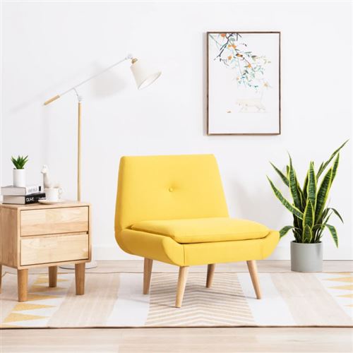 Vidaxl - Fauteuil sans accoudoirs Jaune Tissu Jaune