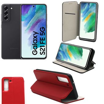 7% sur Housse rouge pour Samsung Galaxy S21 FE 5G Protection Portefeuille à  Rabat avec Porte Cartes XEPTIO - Coque et étui téléphone mobile - Achat &  prix