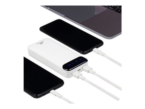 Riva Case Rivapower VA2280 - Banque d alimentation - 20000 mAh - 74 Wh - 10 Watt - 2 A - 2 connecteurs de sortie (USB) - blanc