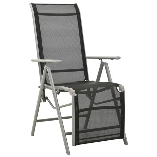 VidaXL Chaise de jardin inclinable Textilène et aluminium Argenté