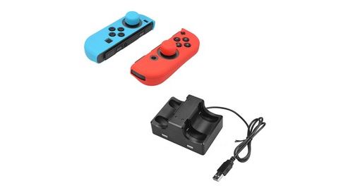 Chargeur dock station charger avec indication led pour nintendo switch joy-con - noir