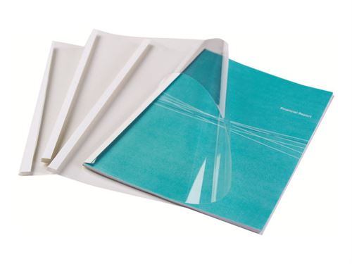 Fellowes - A4 (210 x 297 mm) - 120 feuilles - 150 micromètres - blanc - 100 unités couverture à reliure thermique