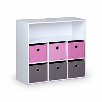 Meuble De Rangement Enfant Sweeek - Blanc, 2 Compartiments + 1 étagère - Sécurité Anti-basculement - Dimensions 61,5x35x69,5 Cm - 7