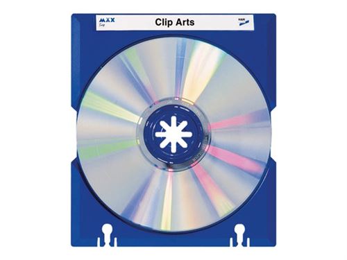 HAN MAX Tray - Porte-support de stockage - capacité : 1 CD - bleu (pack de 10)
