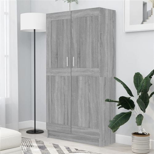 Non Communiqué Sonoma Gris Bibliothèque 82,5X30,5X150 Cm Bois D Ingénierie