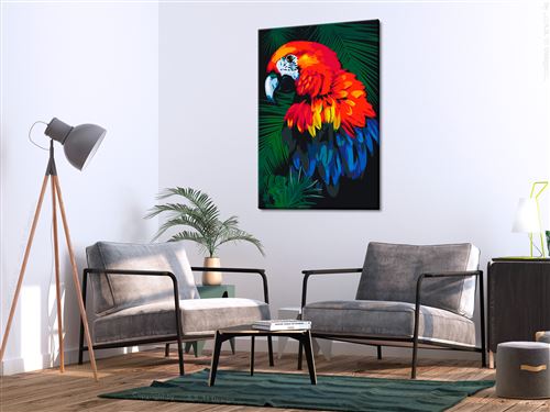 Tableau A Peindre Par Soi Meme Perroquets Decoration Image Art Peinture Par Numeros Kits De Peinture Pour Adultes 40x60 Cm Achat Prix Fnac