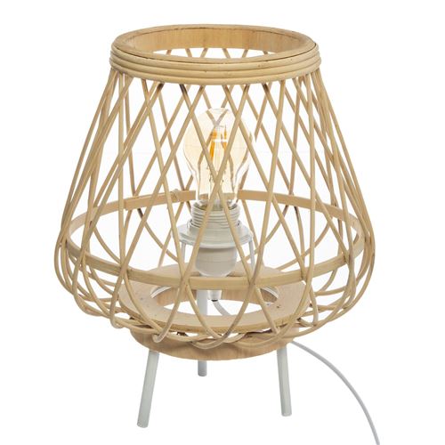 Lampe à poser en bambou Ritual - H. 31 cm - Beige