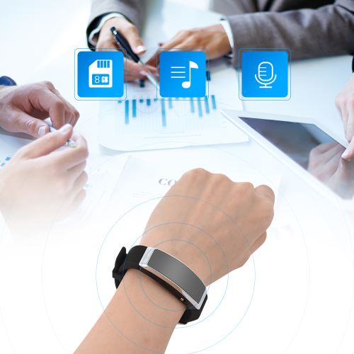 8G Numérique Voice Recorder Portable MP3 Music Player Activer Vocale Enregistreur Bracelet pour Sport Classe Conférences Réunion