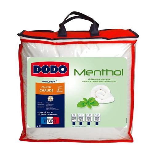 DODO Couette Menthol - 100% polyester traité - 200 x 200 cm - Blanc